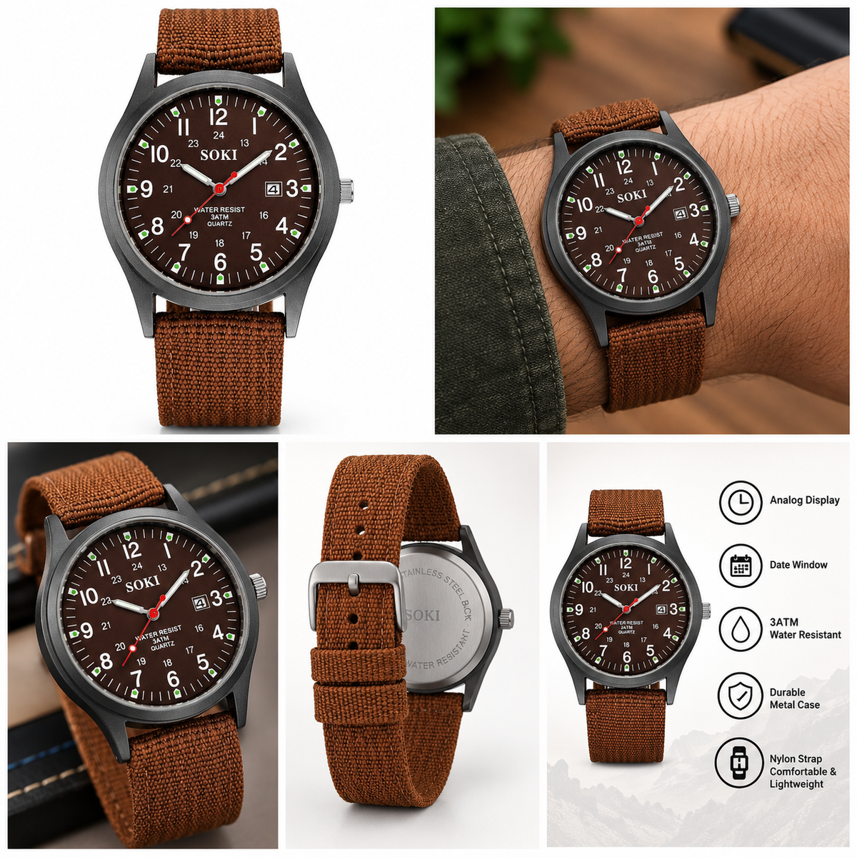 Nylon Strap Analog Wristwatch
