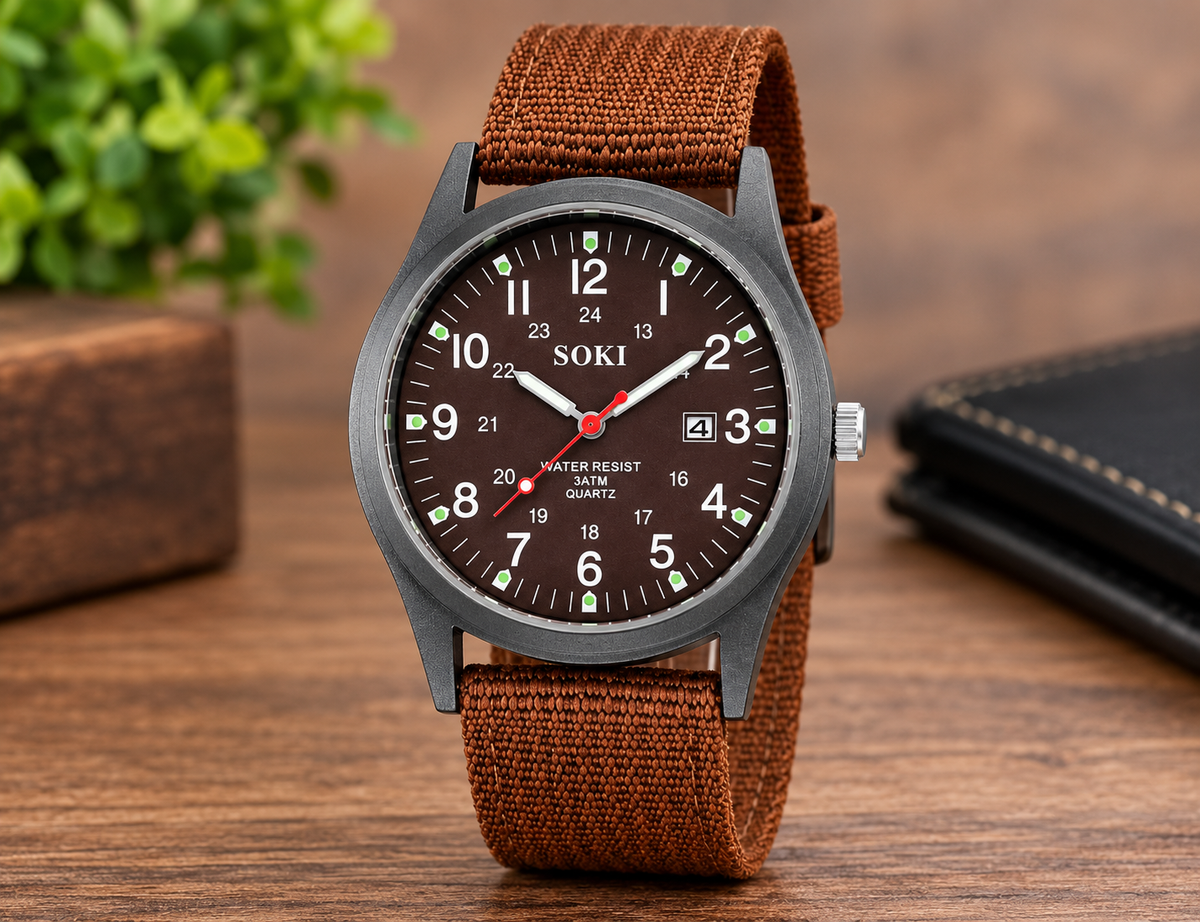 Nylon Strap Analog Wristwatch